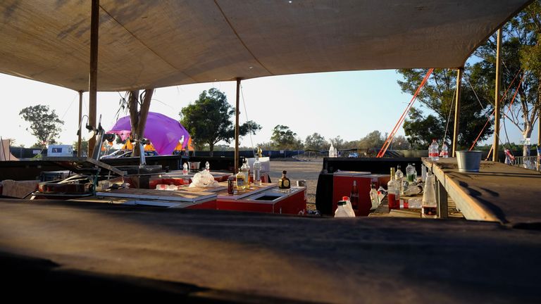 The abandoned bar at the Nova Festival site