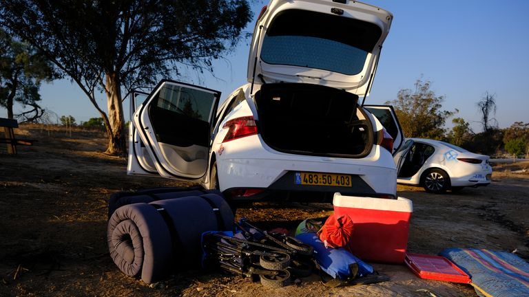 A car abandoned at the site of Nova Festival