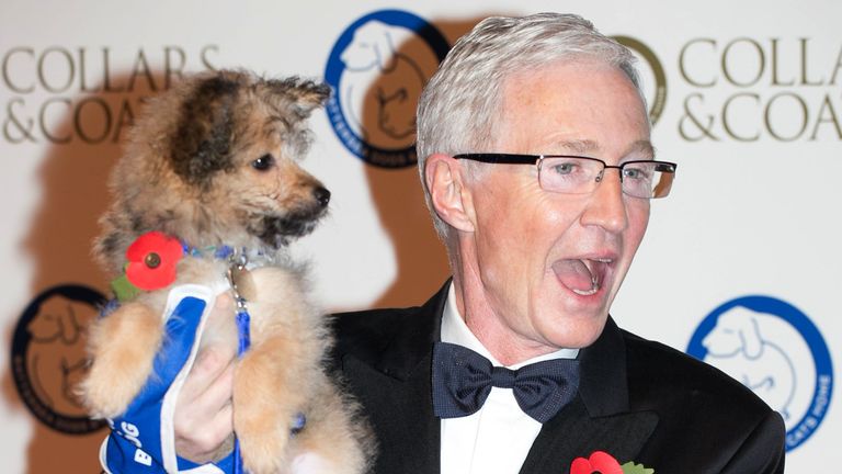 Paul O&#39;Grady arrives at the Battersea Dogs&#39; Collars and Coats Gala fundraising ball