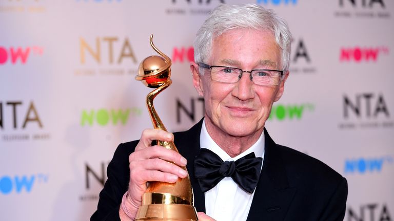 Paul O'Grady in the press room at the National Television Awards 2018 held at the O2 Arena, London.
