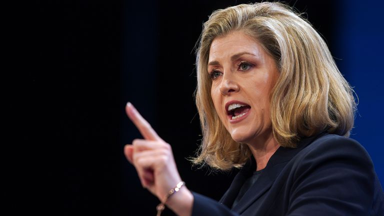 Leader of the House of Commons Penny Mordaunt delivers a speech during the Conservative Party annual conference at the Manchester Central convention complex.  Picture date: Wednesday October 4, 2023. PA Photo. See PA story POLITICS Tories. Photo credit should read: Peter Byrne/PA Wire 