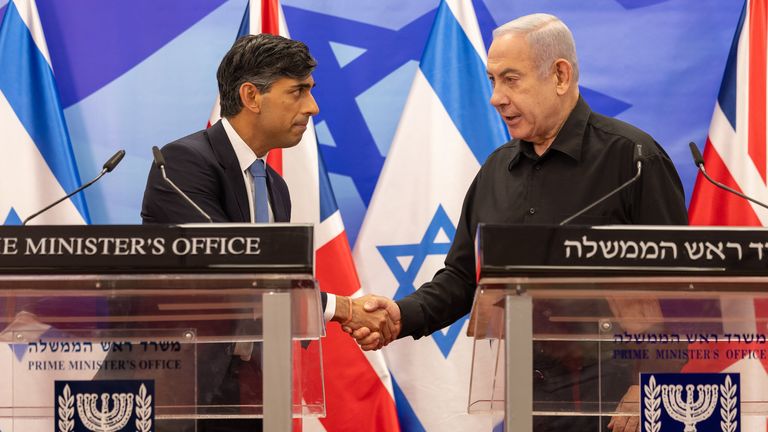 Rishi Sunak meets Benjamin Netanyahu in Israel
Pic:No 10 Downing Street
