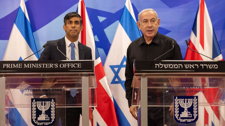 Rishi Sunak meets Benjamin Netanyahu in Israel
Pic:No 10 Downing Street

