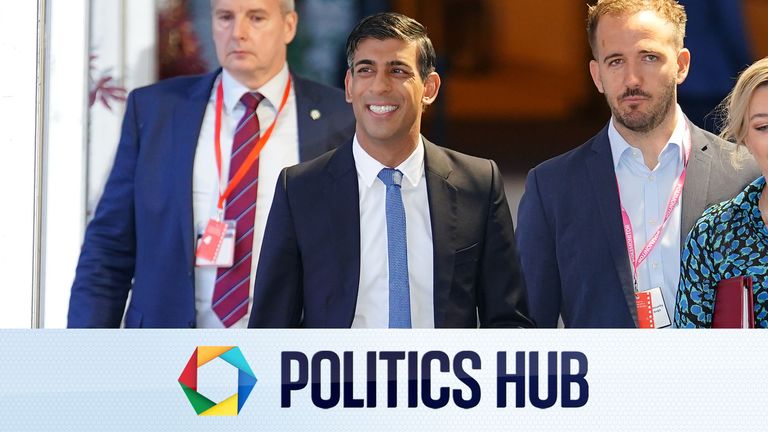 Prime Minister Rishi Sunak arrives at the Conservative Party annual conference at Manchester Central convention complex. Picture date: Tuesday October 3, 2023. PA Photo. See PA story POLITICS Tories. Photo credit should read: Peter Byrne/PA Wire 