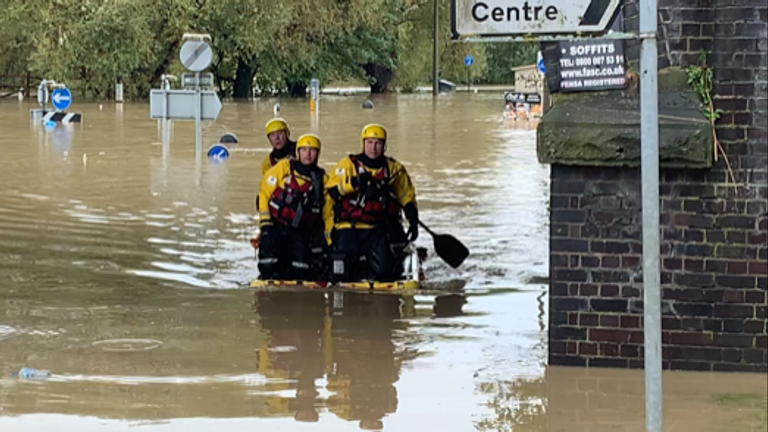 The scene in Rotherham where homes have been evacuated 