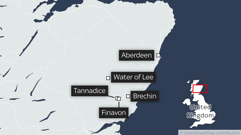 A map of flood affected areas in Scotland