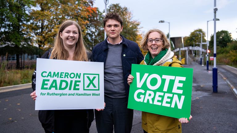 Gillian Mackay MSP, Cameron Eadie, and Lorna Slater MSP. Pic: Scottish Greens