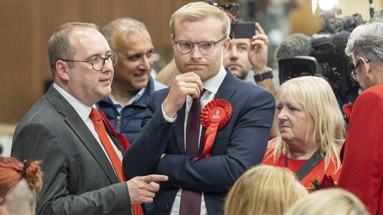Labour candidate Michael Shanks at the count for the Rutherglen and Hamilton West by-election, at South Lanarkshire Council Headquarters in Hamilton. Picture date: Friday October 6, 2023.
