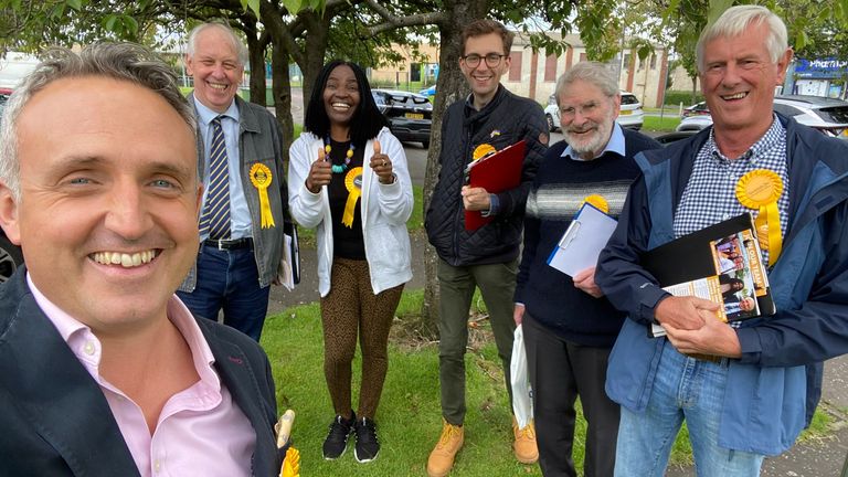 Scottish Liberal Democrats leader Alex Cole-Hamilton with candidate Gloria Adebo, Pic: Scottish Liberal Democrats