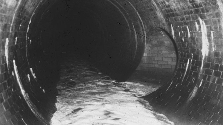 Sewer in Eltham, southeast London. Pic: Thames Water