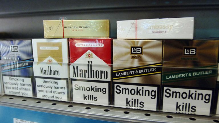 Packets of cigarettes in a shop. The Chancellor of the Exchequer, Gordon Brown announced in his budget speech an increase of 9p per packet of 20 cigarettes, Wednesday March 22, 2006. See PA BUDGET stories. PRESS ASSOCIATION photo. Photo credit should read: Barry Batchelor / PA.