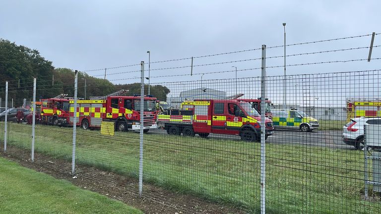 Emergency services at Stansted Airport. Pic: @PlaneAudits