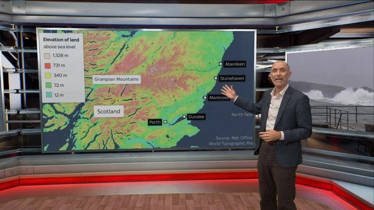 Sky&#39;s Tom Clarke has dug deeper into the unusual nature of Storm Babet as a high-pressure system north of Scandinavia is blocking the storm over northern England and eastern Scotland. 