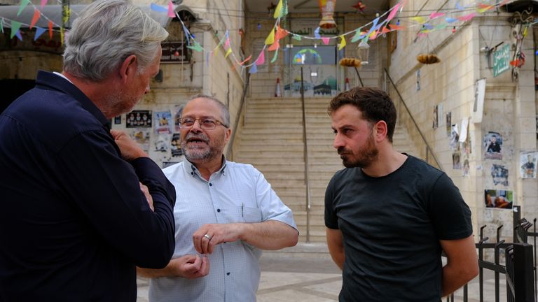 RAMSAY, SAMER AND ZAID AQROUQ Grab from Stuart Ramsay report from the West Bank 28/10/2023