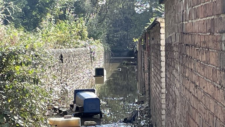 Flooding in Tapton Terrace, Chesterfield in October 2023. Pic: PA