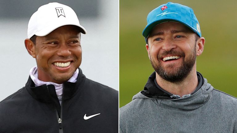 Tiger Woods and Justin Timberlake