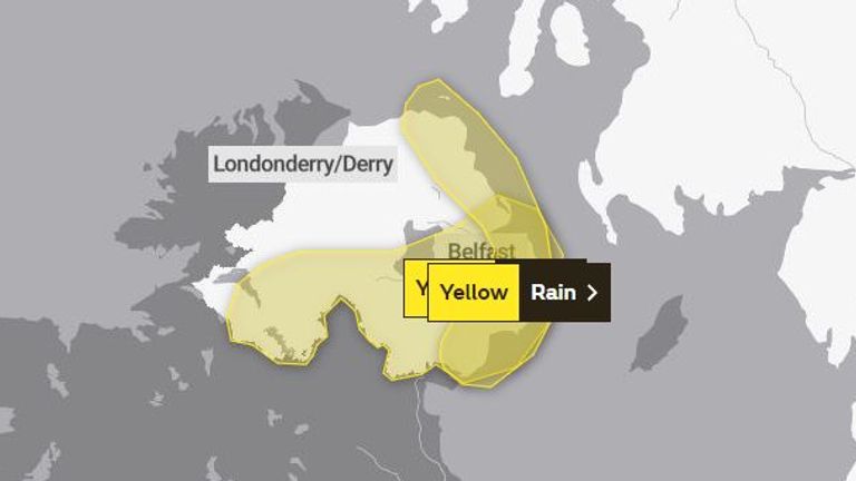 Weather warnings for Northern Ireland are in place on Saturday and Sunday