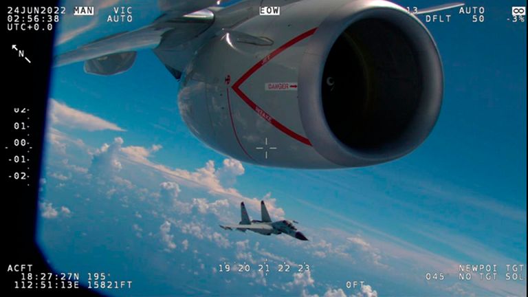 Another intercept of a US aircraft by a Chinese fighter jet in the Indo-Pacific region on 23 June, 2022. Pic: Department of Defense via AP