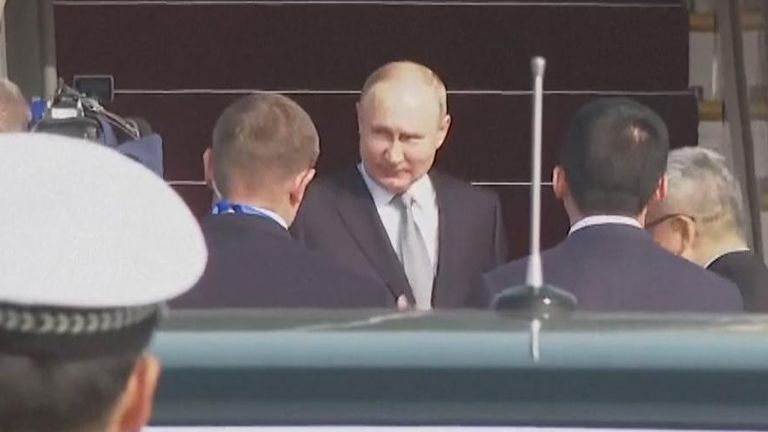 Vladimir Putin arrives in China