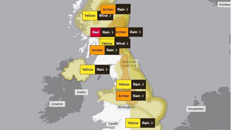 The Met  Office weather warnings for Friday 20 October