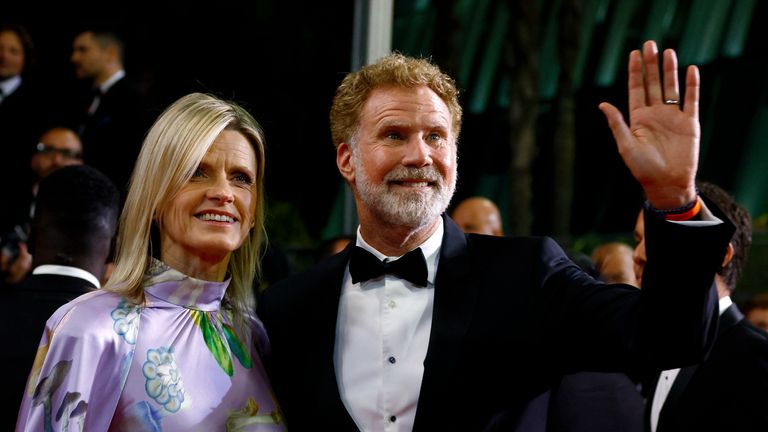 The 76th Cannes Film Festival - Screening of the film "May December" in competition - Red Carpet Arrivals - Cannes, France, May 20, 2023. Will Ferrell and his wife Viveca Paulin pose. REUTERS/Eric Gaillard