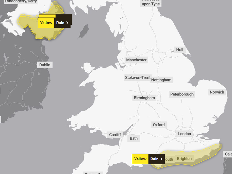 Met Office weather warnings for the UK on Monday, 30 October 2023