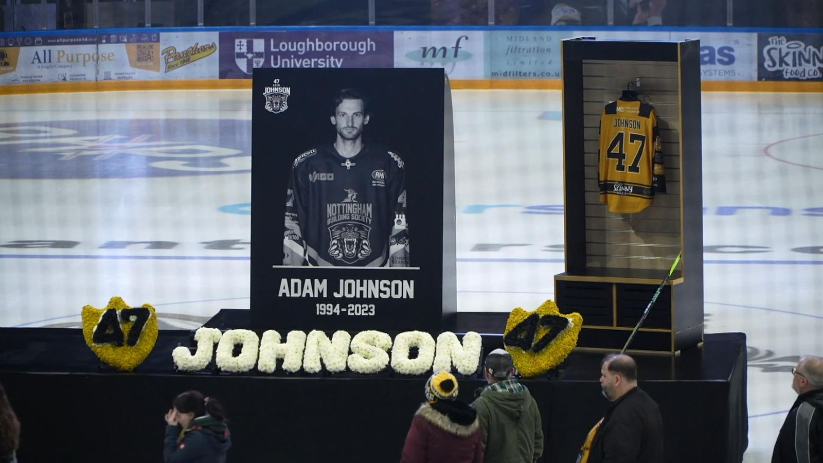 Adam Johnson: Minute's silence held for ice hockey player a week after throat cut by skate
