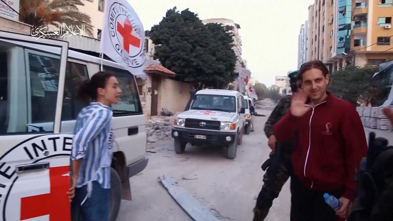 IsraelHamas war Al Qassam Brigades release video showing hostages