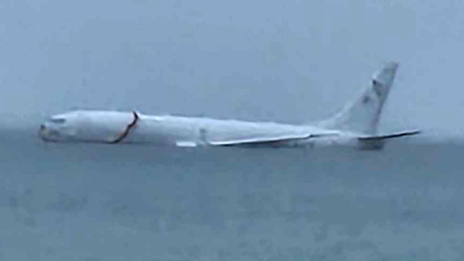 Flight data recorder removed from US navy surveillance plane that overshot runway and landed in water