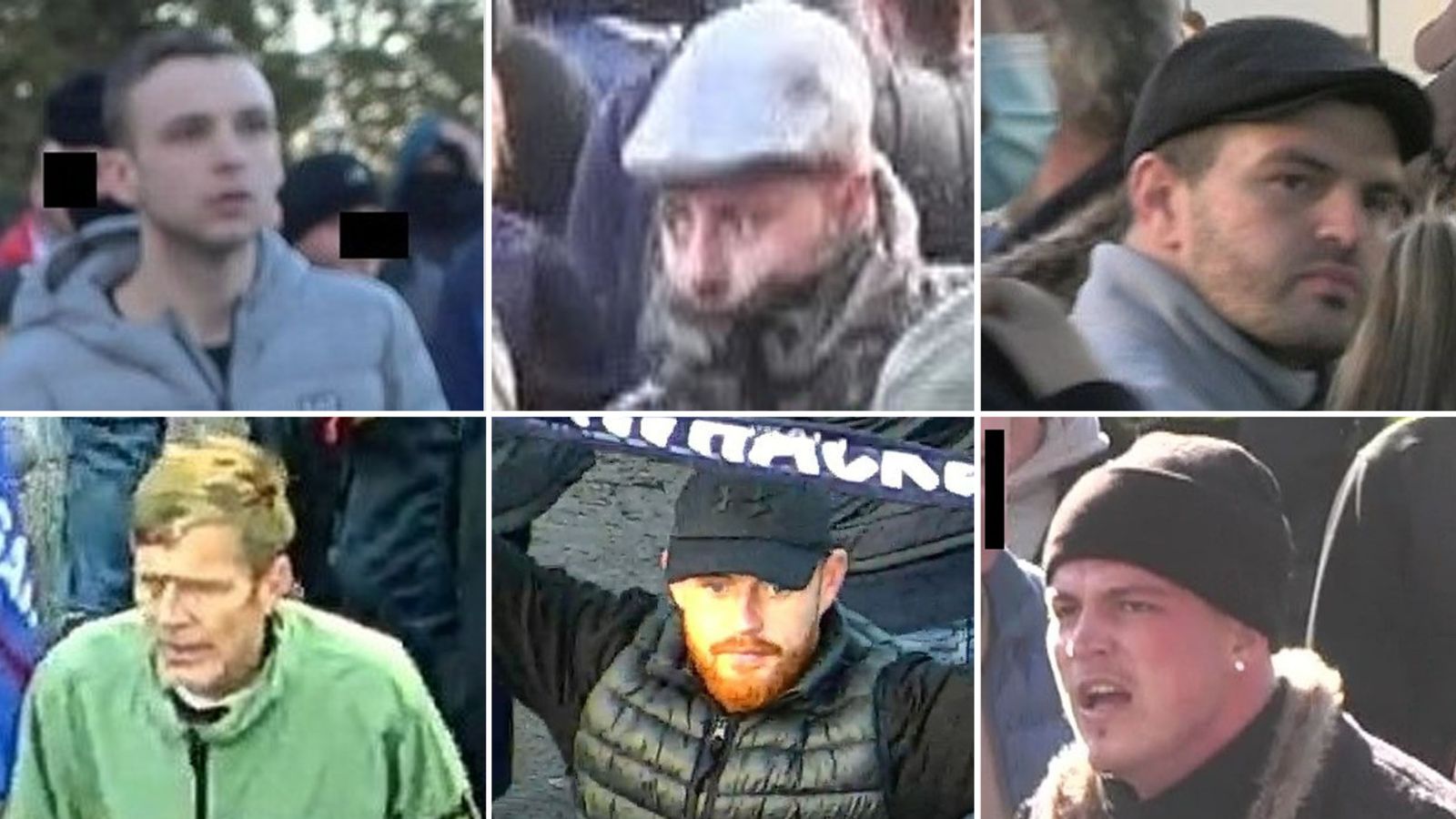 Do you know these 20 men? Police launch appeal to trace Armistice Day counter-protesters