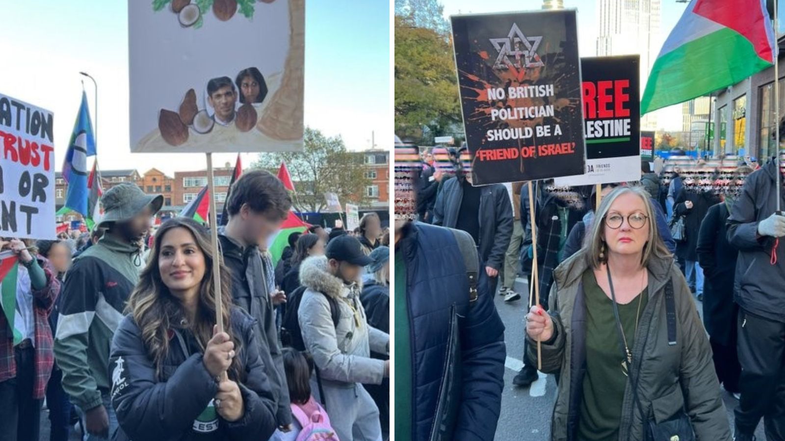 Met appeals for help identifying protesters holding 'hate crime' placards during pro-Palestinian march