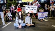 A demonstration held to demand the liberation of hostages, in Tel Aviv