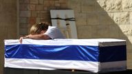 Mother of Israeli soldier Corporal Noa Marciano&#39;s reacts during her daughter&#39;s funeral after her remains were recovered near the Al Shifa Hospital during the ongoing Israeli ground operation in Gaza, Modiin, Israel  