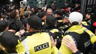 Pro-Palestinian protesters at Waterloo Station