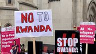 Demonstrators outside the Royal Courts of Justice, central London in 2022. File pic