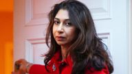Suella Braverman leaves her home