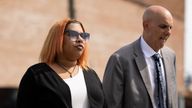 Deja Taylor arrives to the US Courthouse in Newport News, Virginia on Thursday, Sept. 21, 2023, with her lawyer James Ellenson. Pic: The Virginian-Pilot / AP
