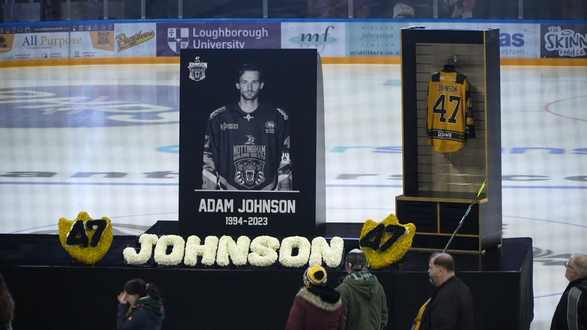 Adam Johnson's UK team retires his jersey number after the American  player's skate-cut death