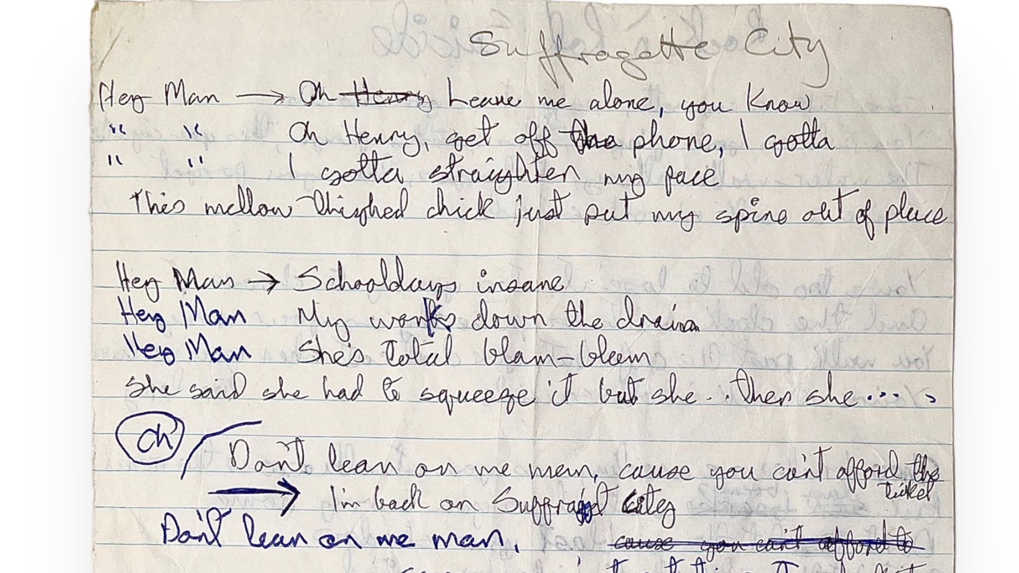 david-bowie-s-handwritten-lyric-sheet-expected-to-fetch-100k-at