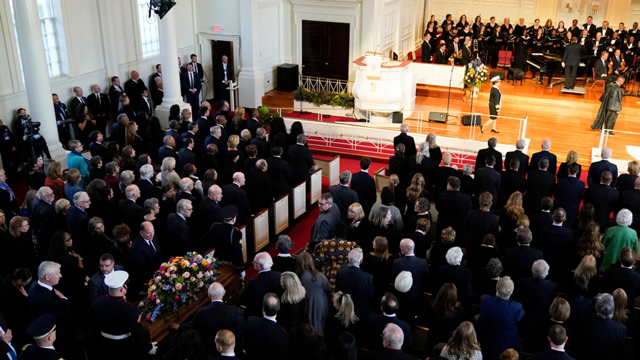 Former US president Jimmy Carter attends memorial service for late wife