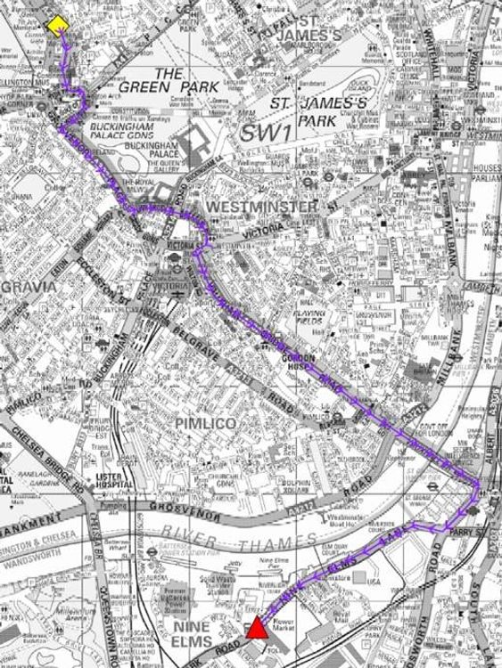 The route agreed between protesters and the police. Pic: Met Police