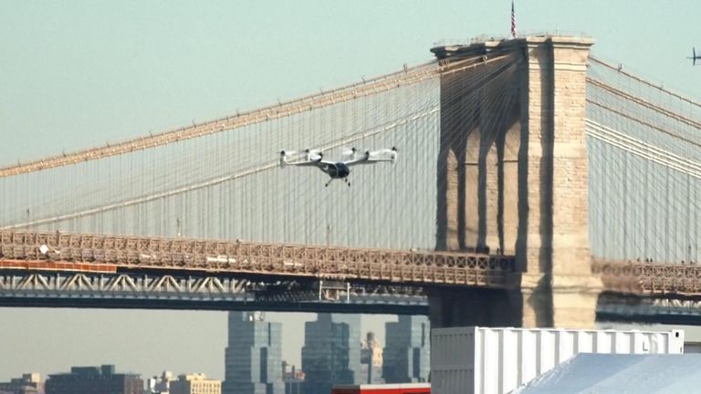 New York's mayor hopes electric air taxis will soon take passengers to and from the city's airports