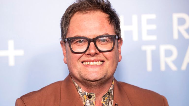Alan Carr poses for photographers upon arrival for the premiere of the film &#39;The Reluctant Traveller&#39; in London, Tuesday, Feb. 14, 2023. (Photo by Vianney Le Caer/Invision/AP)