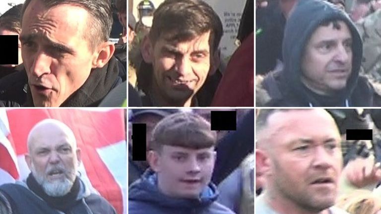 Do you know these 20 men? Police launch appeal to trace Armistice Day counter-protesters | UK News