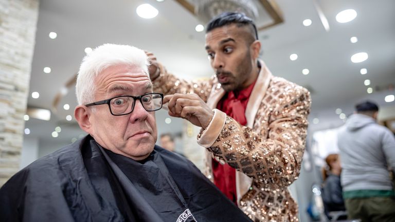 Baritone Oscar Castellino, who plays Figaro, with poet and playwright Ian McMillan, who has put a Yorkshire spin on a new adaption of The Barber Of Seville. Pic: Karol Wyszynski
