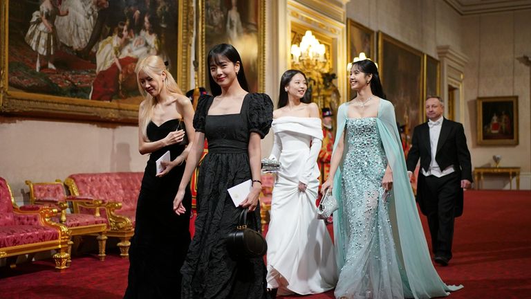 South Korean girl band Blackpink ahead of the State Banquet at Buckingham Palace