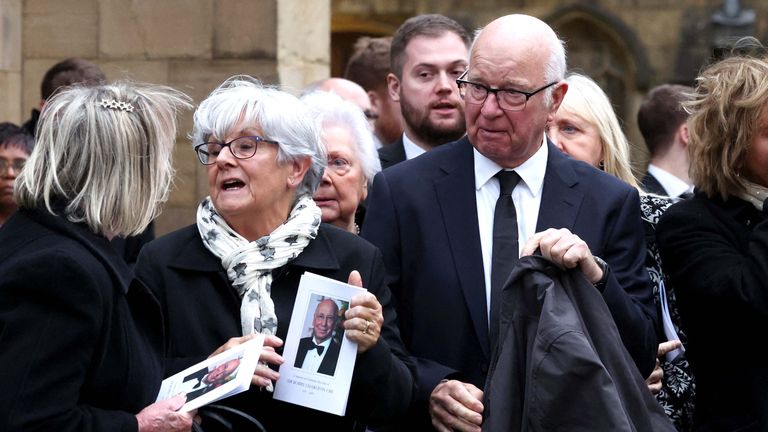 Brother of Bobby Charlton, Tommy Charlton after the funeral ceremony at Manchester Cathedral