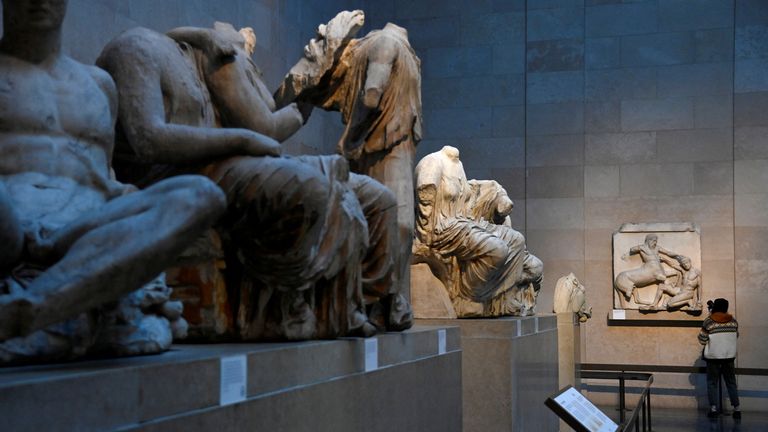 The Elgin Marbles, on display at the British Museum in London. REUTERS/Toby Melville