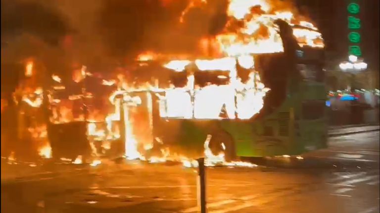 Bus fire in Dublin