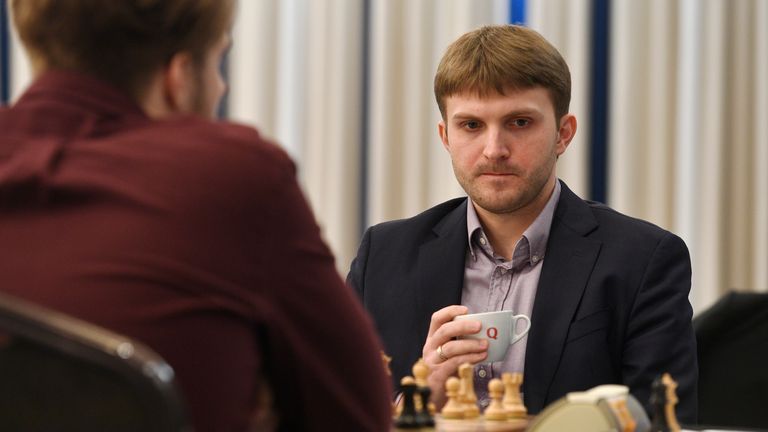 Chess grandmaster Nikita Kirillovich Vitiugov (pictured) of Russia and Richard Rapporf of Hungary in action during the match category Masters Prague International Chess Festival in Prague, Czech Republic, March 15, 2019. Photo/Michal Kamaryt (CTK via AP Images)